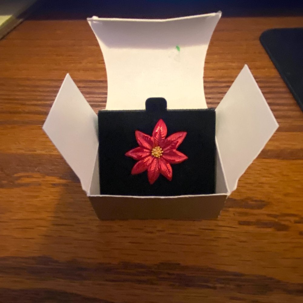 Vintage Avon Red Poinsettia Pin